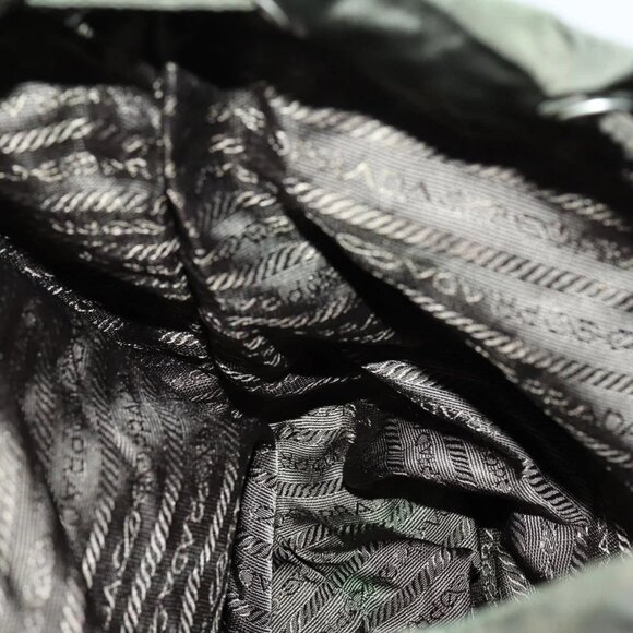 PRADA Backpack Nylon Khaki Silver Auth 147403 - Picture 13 of 16